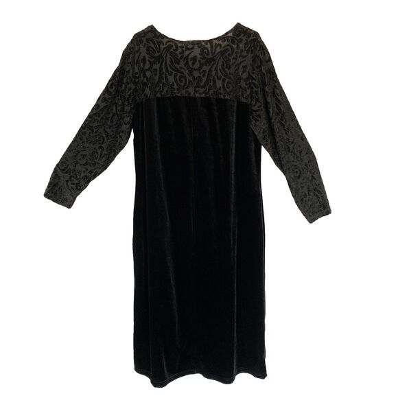 Diane von Furstenberg Long Sleeve Velvet Maxi Dress Size 1X Goth Whimsygoth 80s - Picture 2 of 8